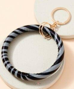 Zebra Print Leather Key Ring Accessories