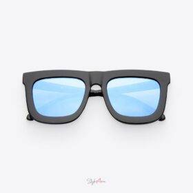 Black & Blue Square Hipster Sunglasses Sunglasses