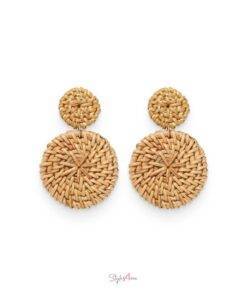 Round Rattan Earrings Jewelry