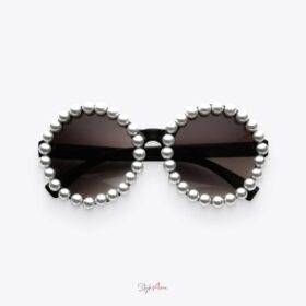 Women’s Pearl-Framed Round Sunglasses Sunglasses