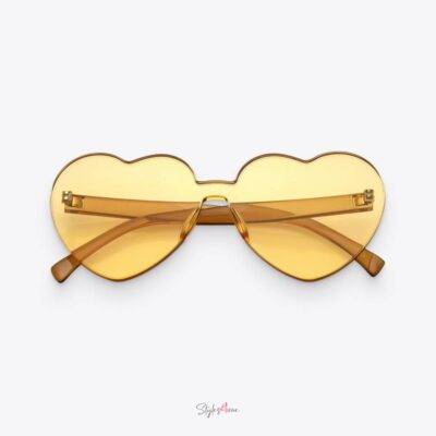 Orange Women’s Heart-Shaped Sunglasses Jewelry
