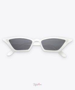 White & Smoke Retro Thin Cat-Eye Sunglasses Sunglasses