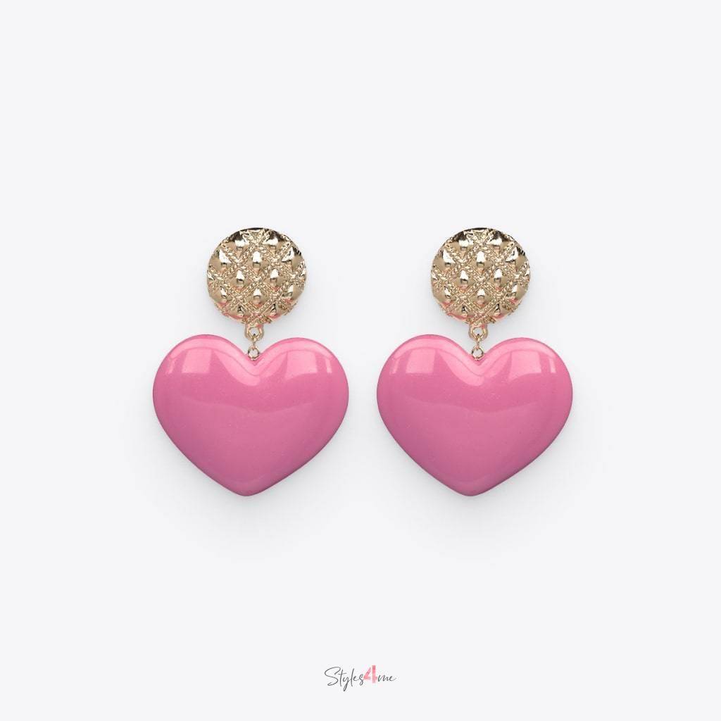 Big Heart Drop Earrings Jewelry