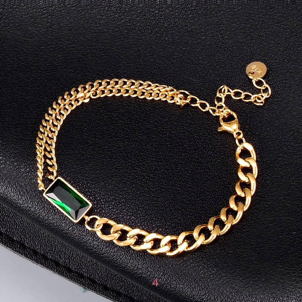 Emerald Charm Bracelet Jewelry