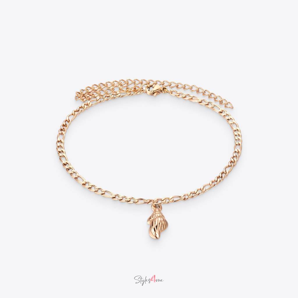 Rose Gold Bracelet With A Shell Pendant Jewelry