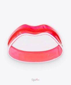 Transparent Lip-Shaped Cosmetic Bag Makeup